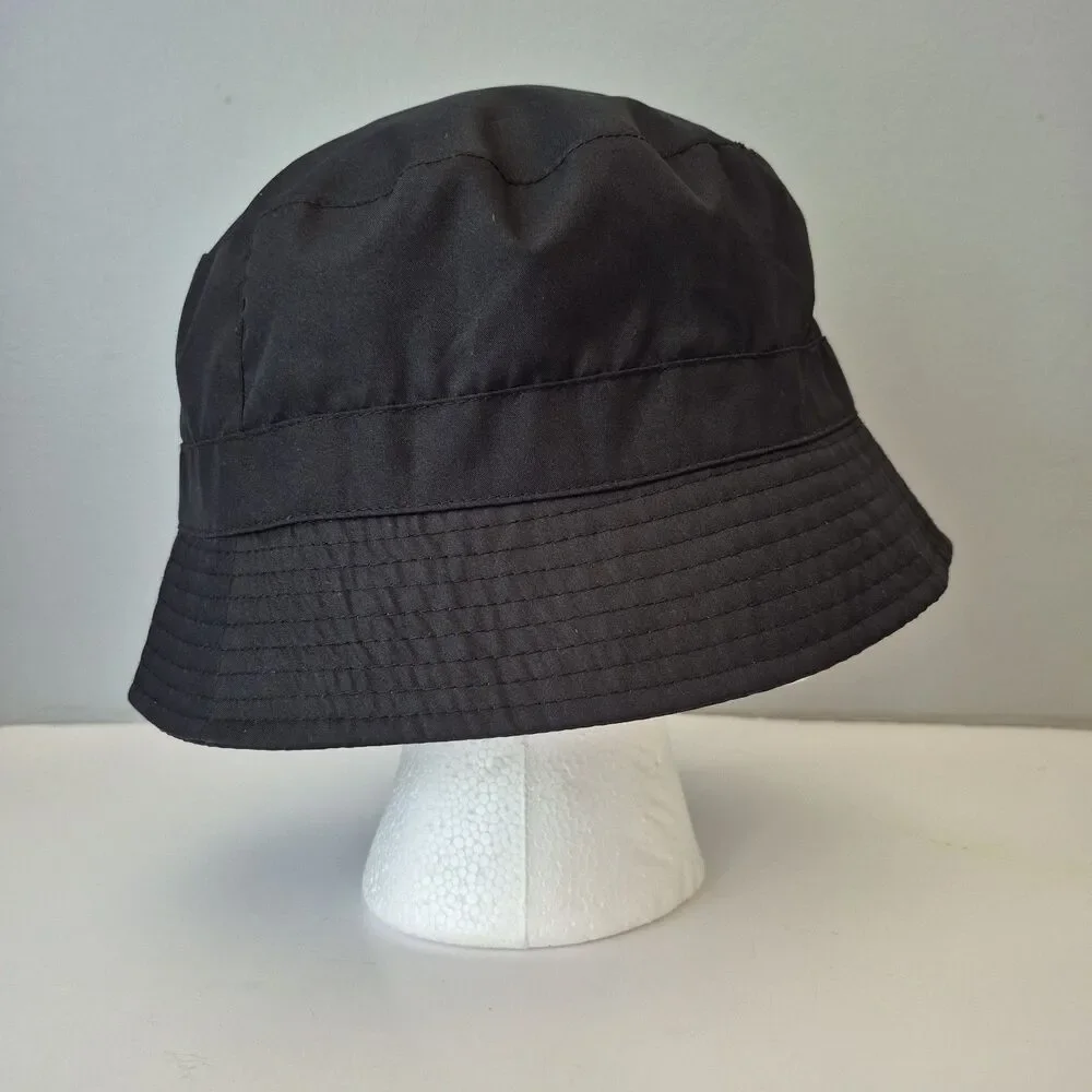 Totes Black Logo Reversible Water Resistant Bucket Hat Womens One Size